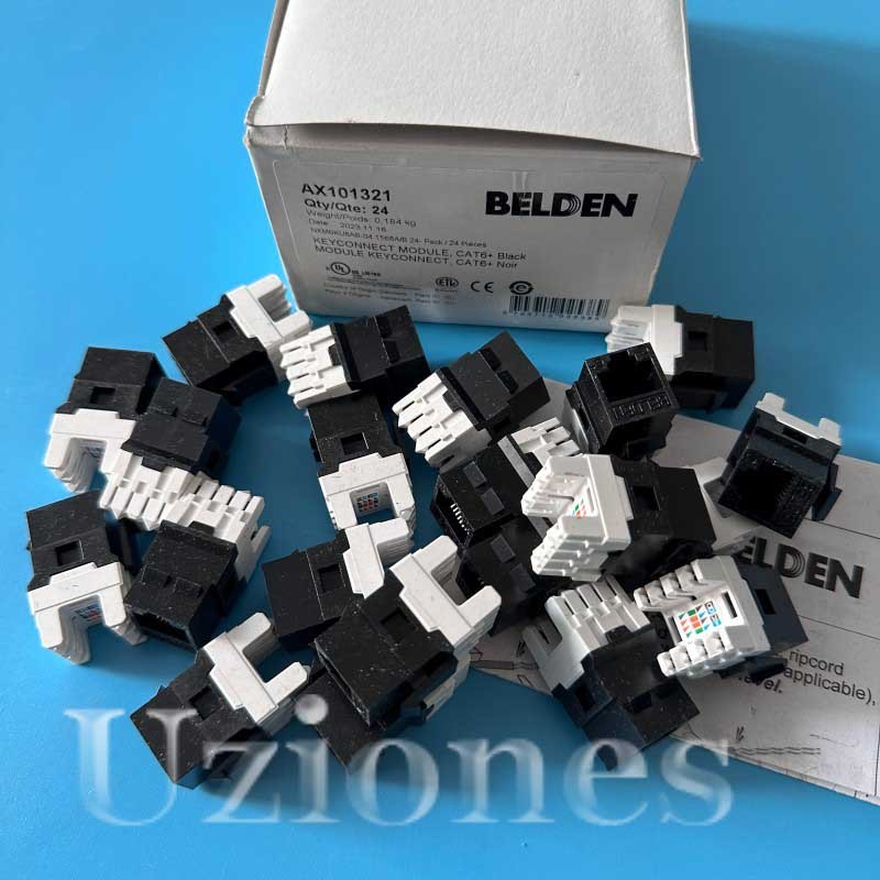 24PCS For Belden AX101321 Category6A 8Position KeyConnect RJ45 Jack Module Black