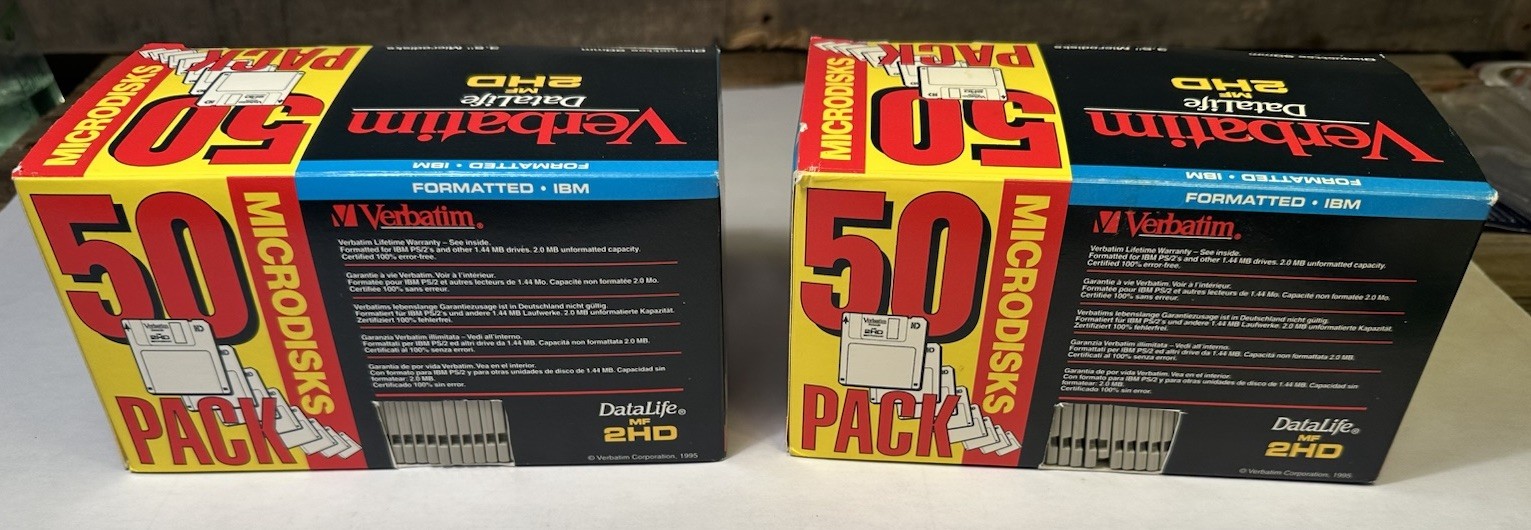 88+8 Verbatim DataLife 1996 MF 2HD IBM Formatted NEW Open Box WOW 3.5