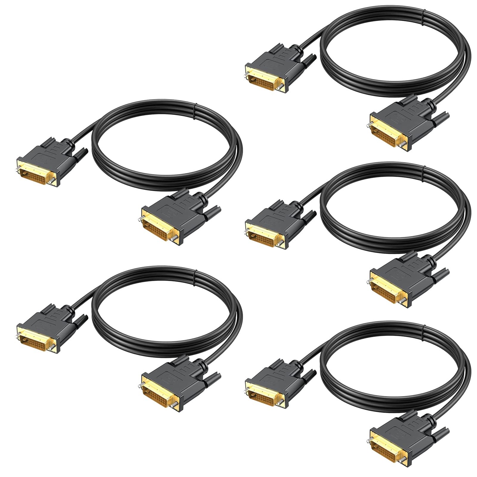5 PCS 6 FT DVID To DVID Dual Link Cable Computer Monitor Cord 24+1