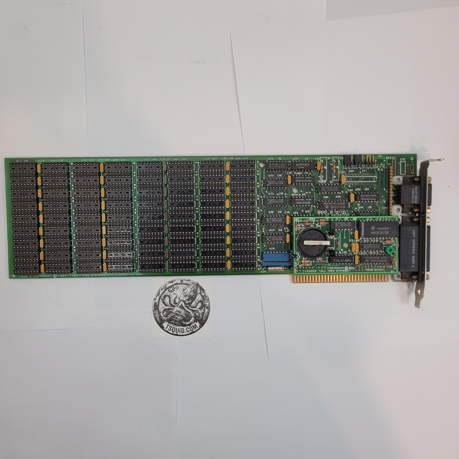 Tall Tree Systems JRAM-2 ISA Memory Expansion Card JCLOCK 1984 Vintage IBM PC