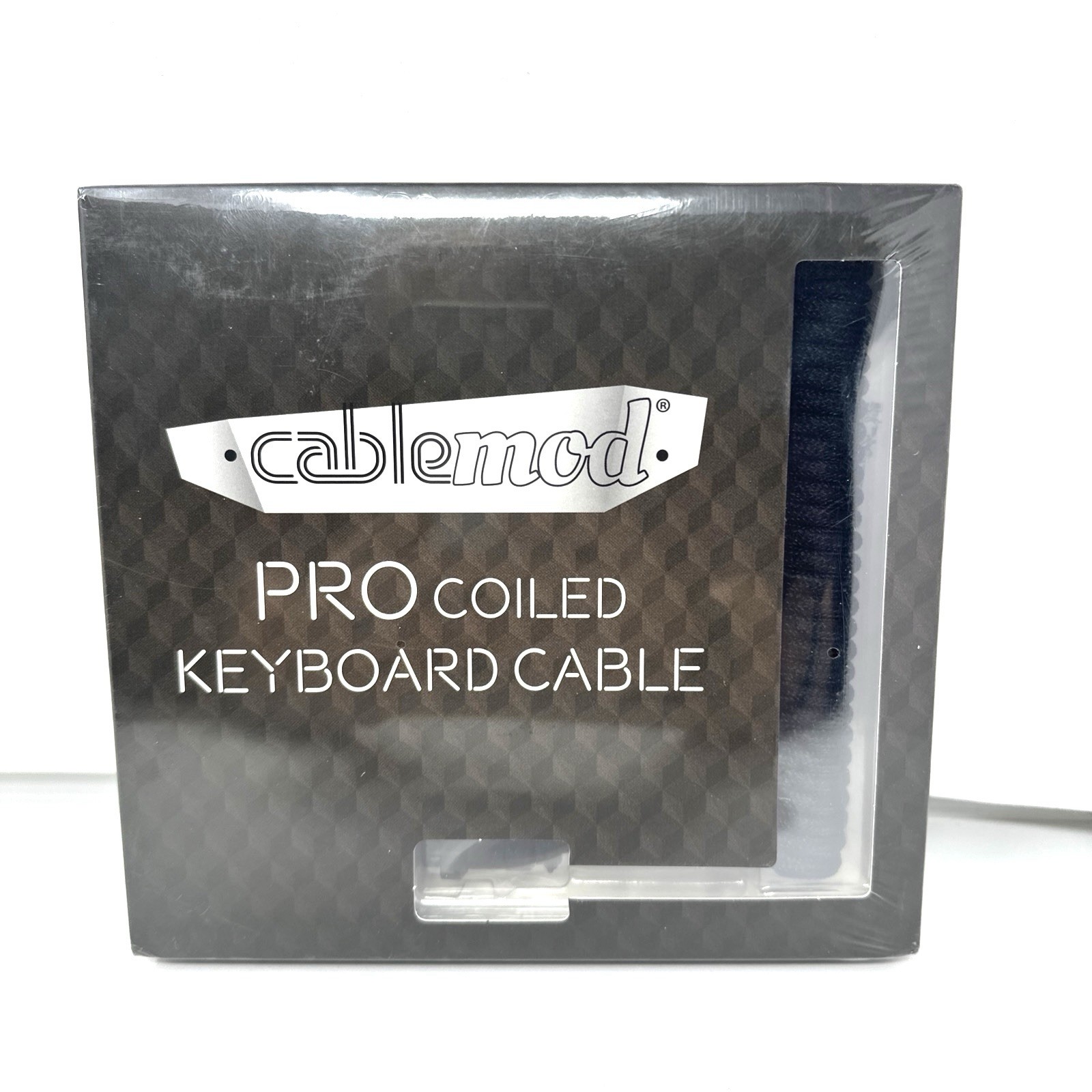 CableMod Pro Coiled Keyboard 150cm Cable Sterling Foil Black USB A to USB Type C