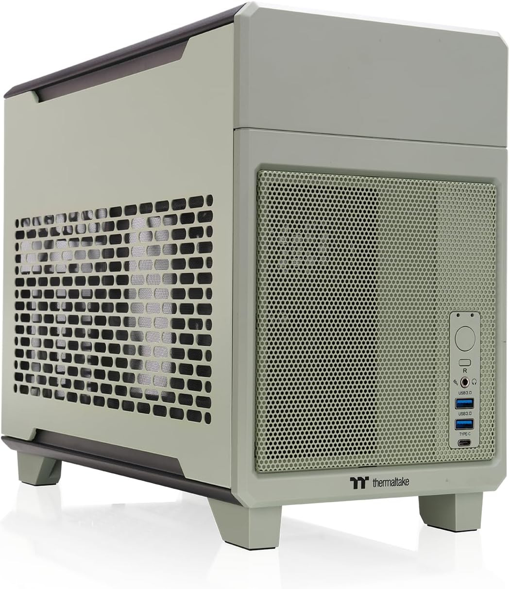 TR100 Matcha Green Mini-Itx SFF Case 18.4 L Dual Chamber Design Pcie 4.0 Riser 2