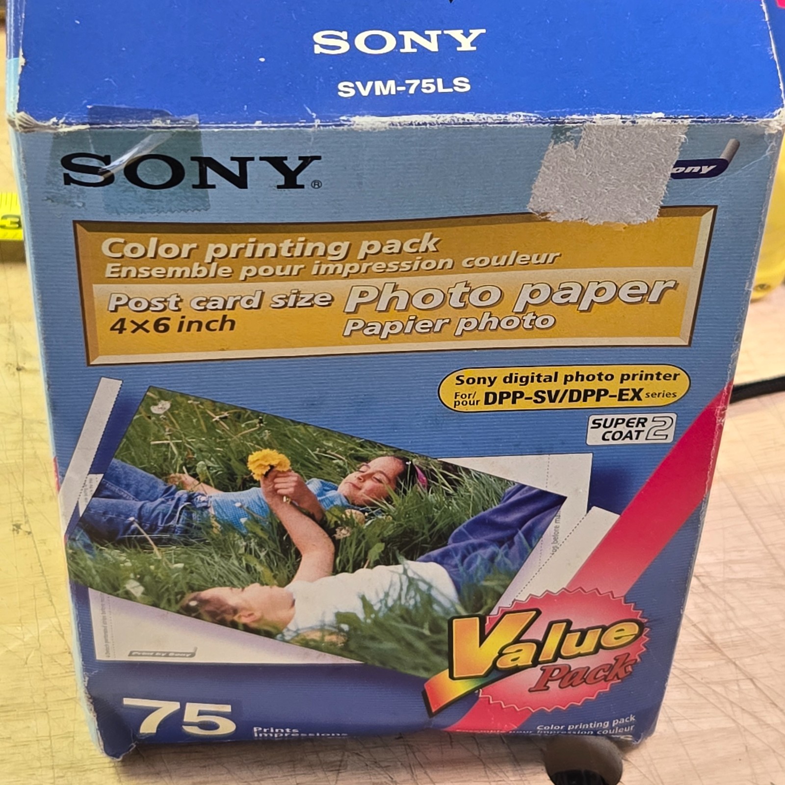 Sony SVM-75LS Print Cartridge & 4"x6" Photo Paper 75 Print Kit for DPP-SV/DPP-EX