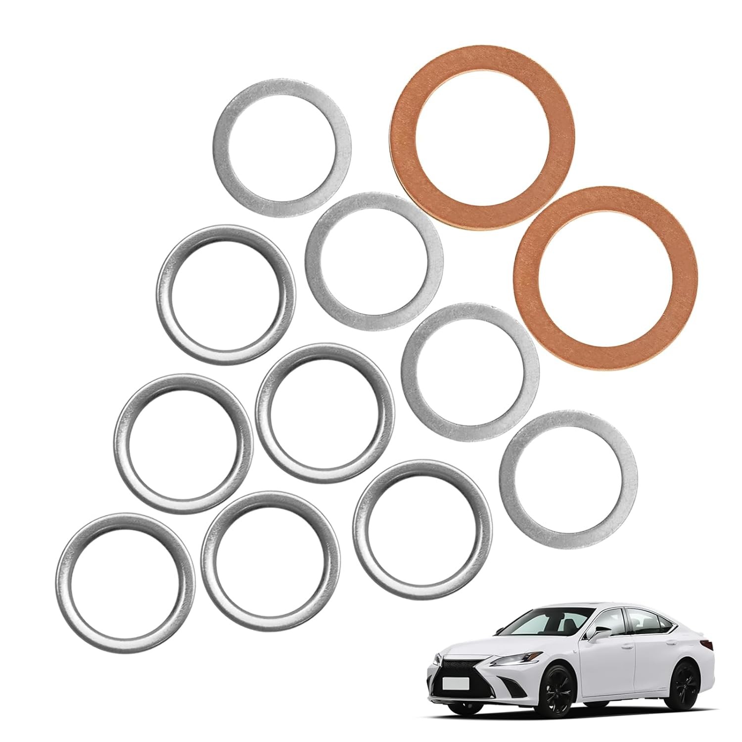 12-Pack Transfer & Differential Case Drain Plug Crush Washer Gasket Kit - OEM 12