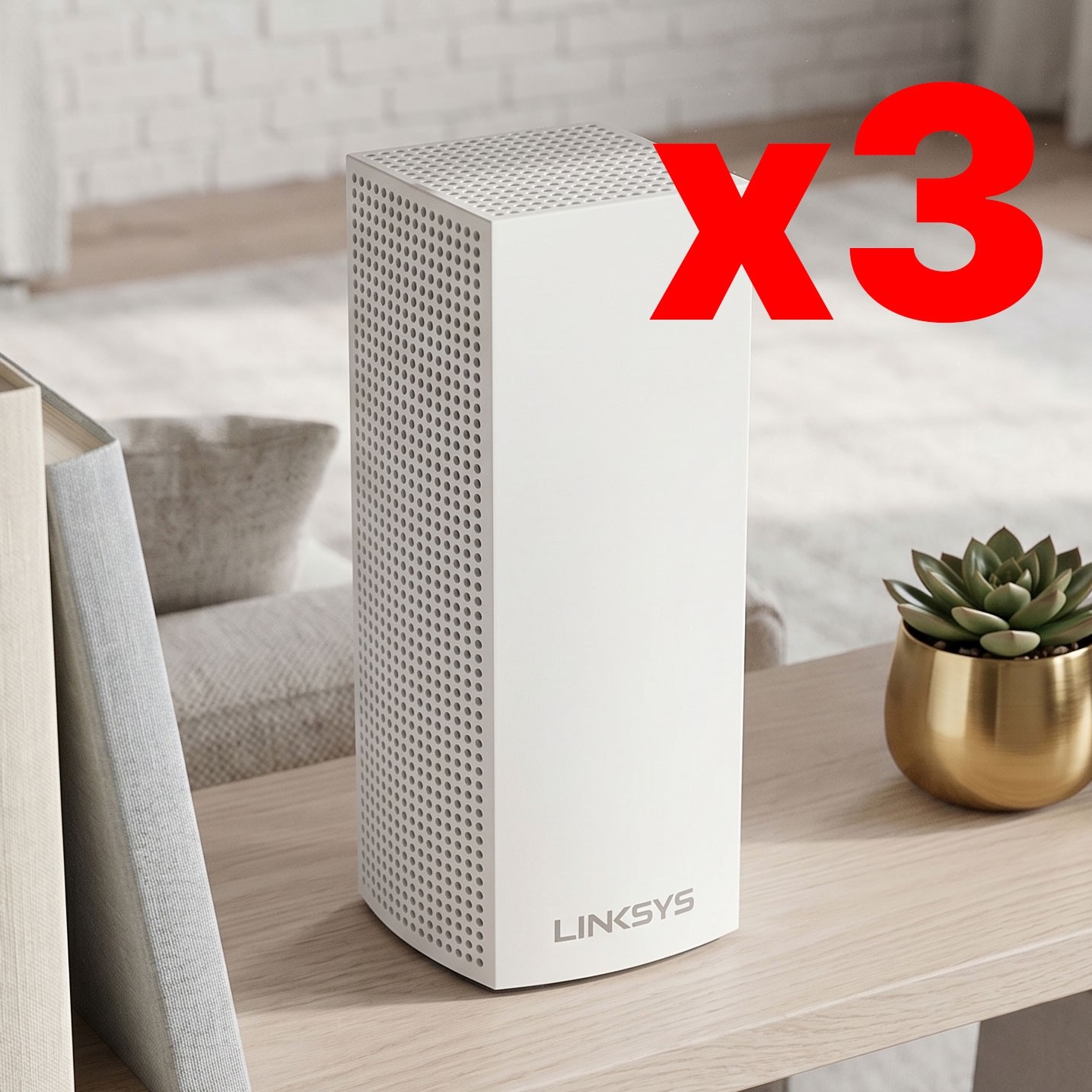 NEAT Linksys VELOP Mesh Home WIFI 4,000 SF Coverage WHW0302/WHW0301 White 3 Unit