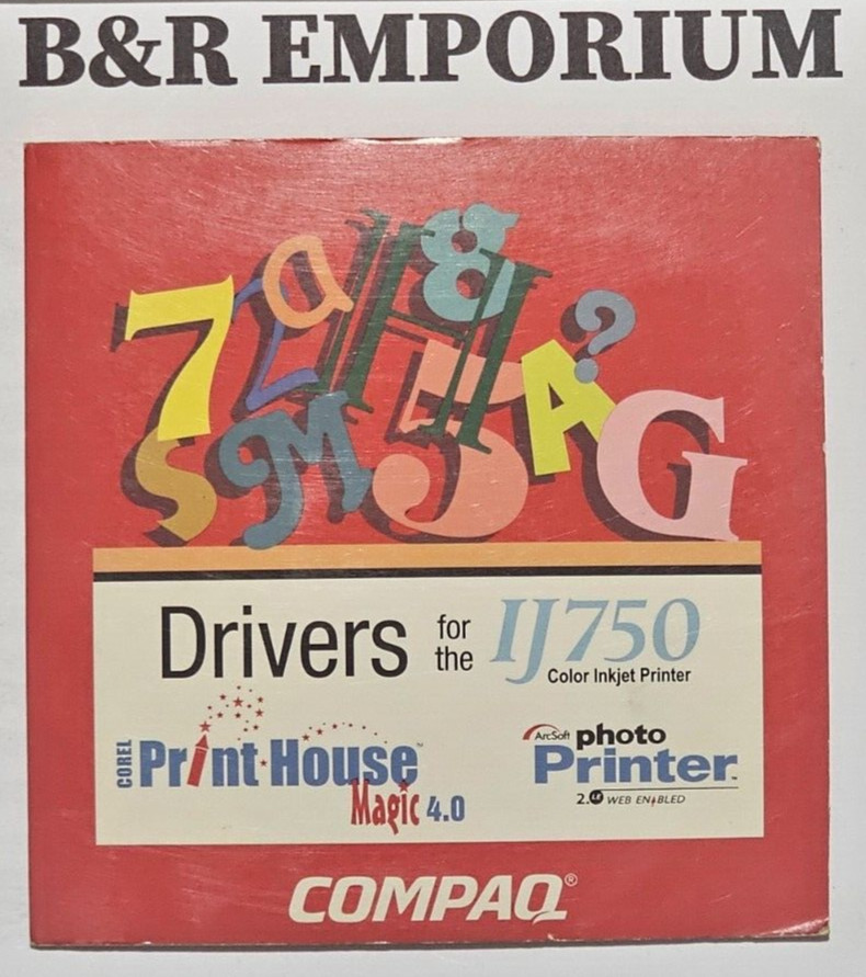 Compaq Drivers for the IJ750 Color Inkjet Printer  - (1999) - Used CD-ROM
