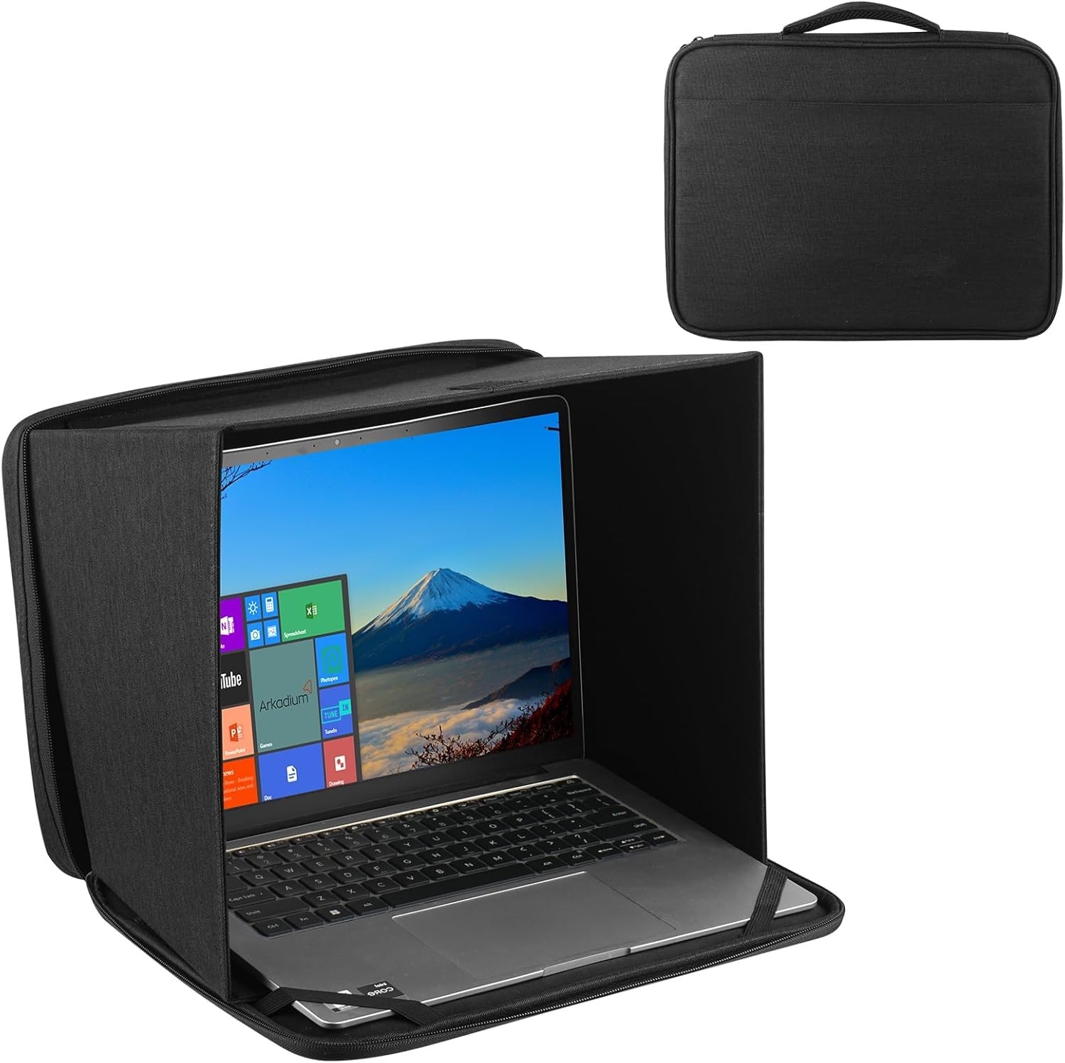 HoYiXi Universal Foldable Laptop Sun Shade & Privacy 12-14 Inches, Black