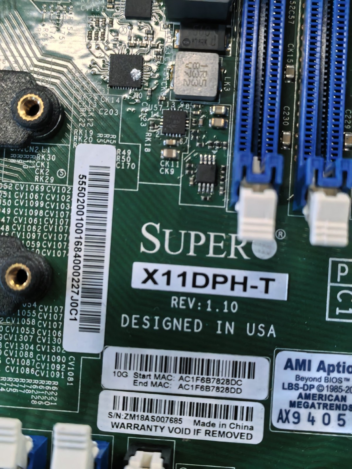 Supermicro X11DPH-T Dual Socket Server Motherboard, Original Pull, Fully Tested
