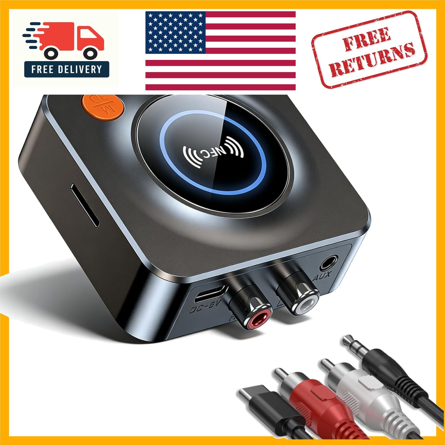 Crystal Clear Sound Bluetooth Adapter - AUX RCA to Wireless Music Streaming