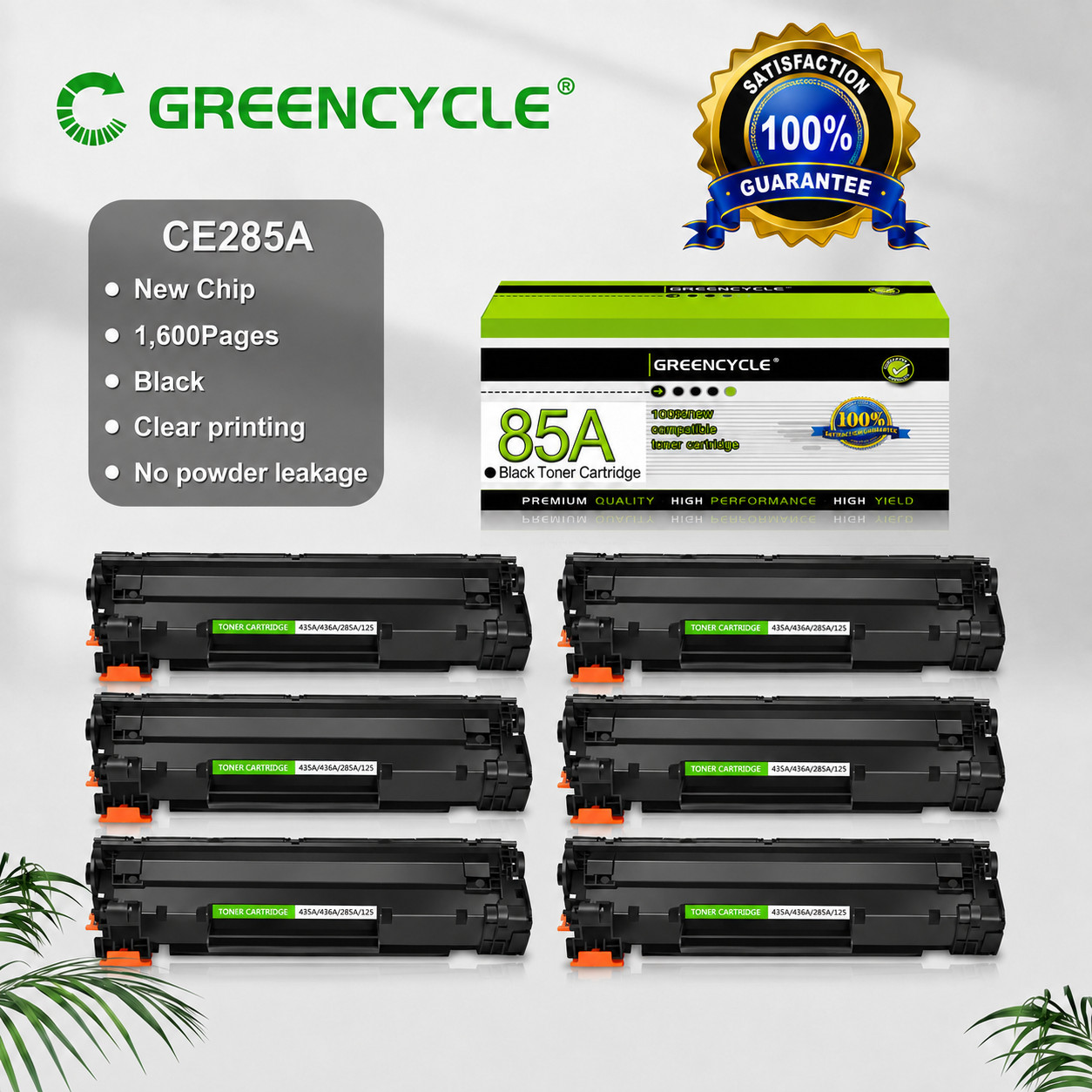 6PK CE285A 85A Toner Cartridge for HP LaserJet Pro M1214nfh M1216nfh M1217nfw
