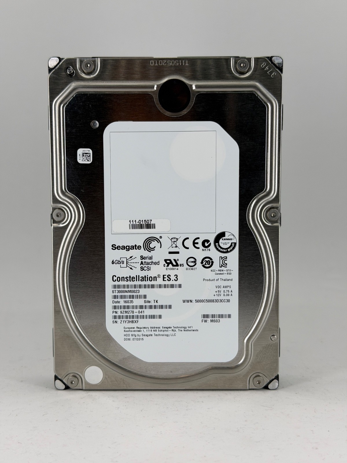 Seagate Constellation ES.3 3TB 3.5" Enterprise SAS 6Gb/s HDD - Open Box