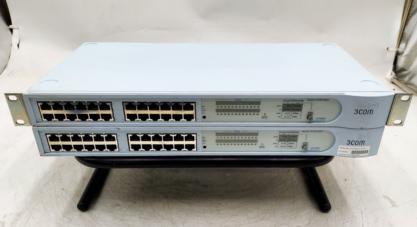 LOT OF 2 3COM 3C16465B SuperStack 3 Baseline Switch 24 Port
