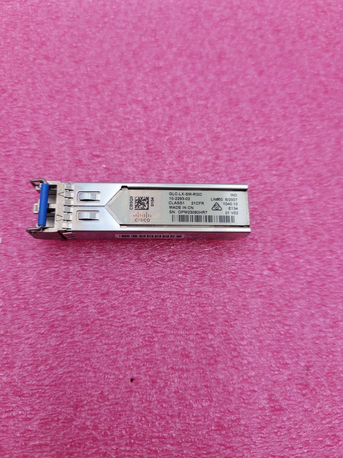 Cisco 10-2293-02 GLC-LX-SM-RGD Ruggedized SFP 1000GBase LX 1310nm LC Transceiver