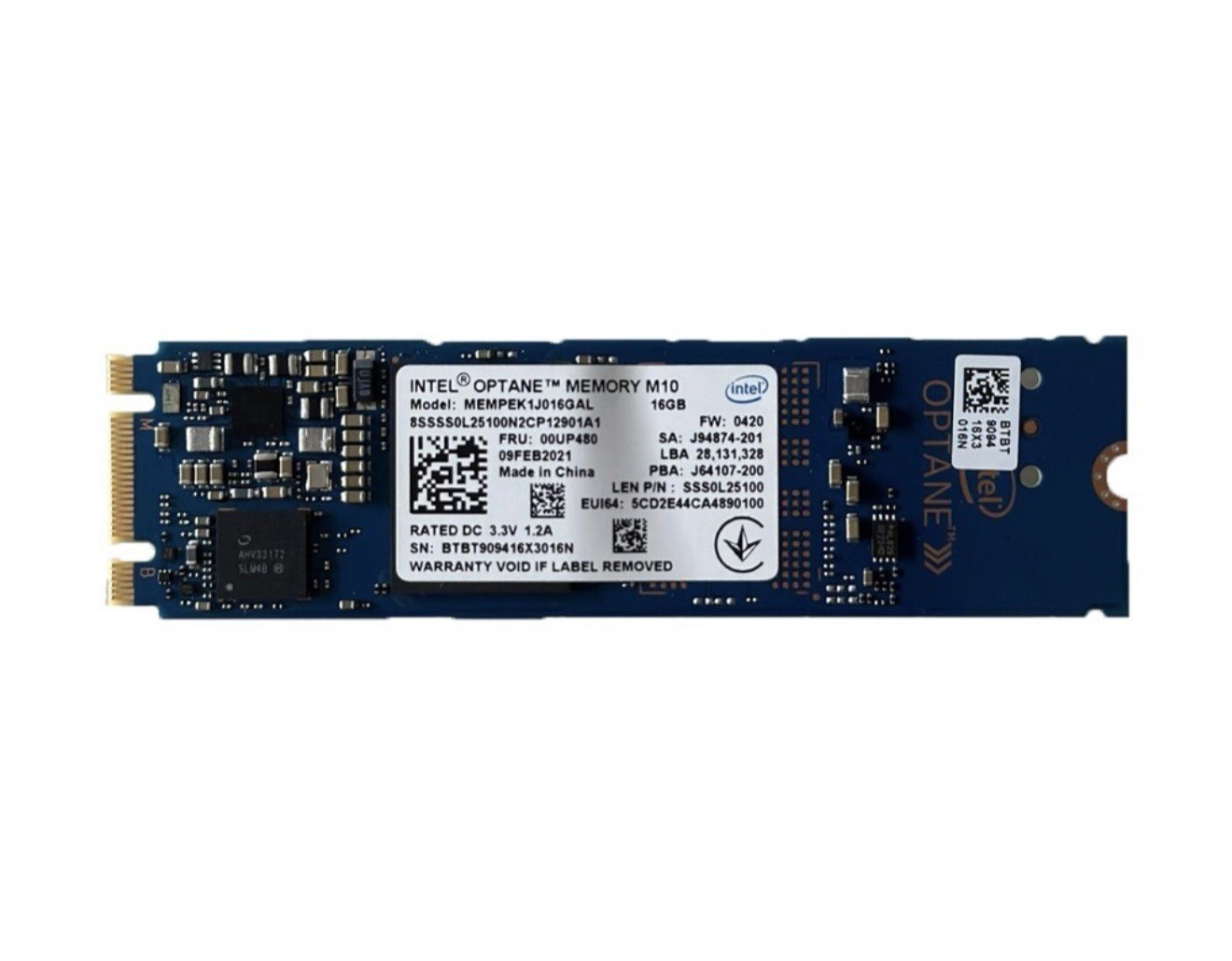 Intel Optane Memory M10 SSD M.2 2280 16GB MEMPEK1J016GAL PCIe 3.0 Xpoint