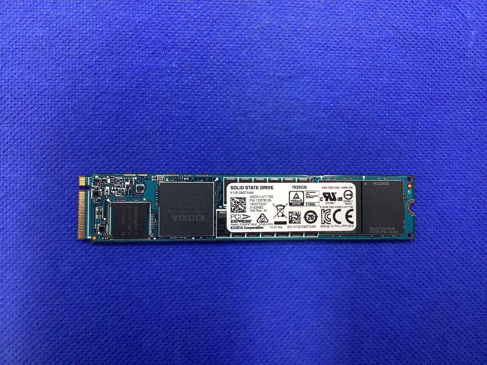 New Toshiba XD5 Series 1.92TB PCIe Gen3 x4 NVMe M.2 22110 SSD KXD51LN11T92