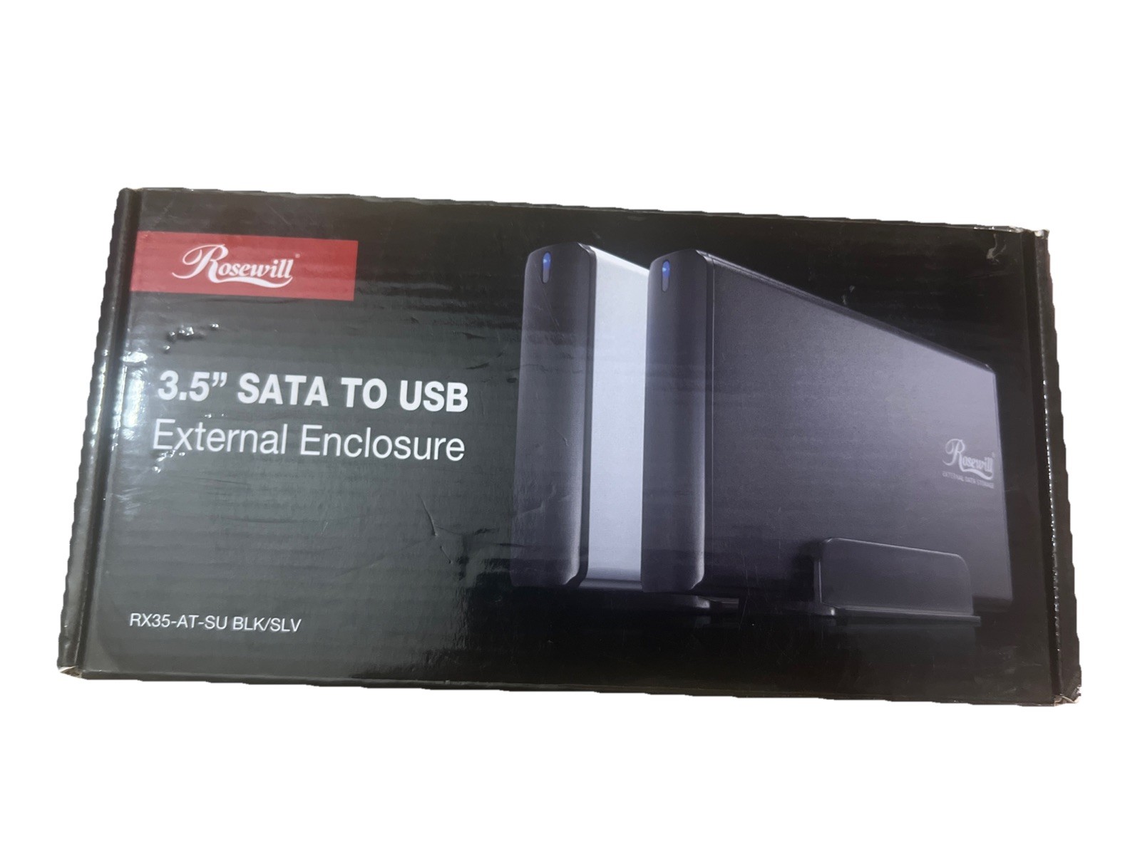ROSEWILL 3.5" SATA to USB External Enclosure RX35-AT-SU BLK/SLV~ NEW SEALED