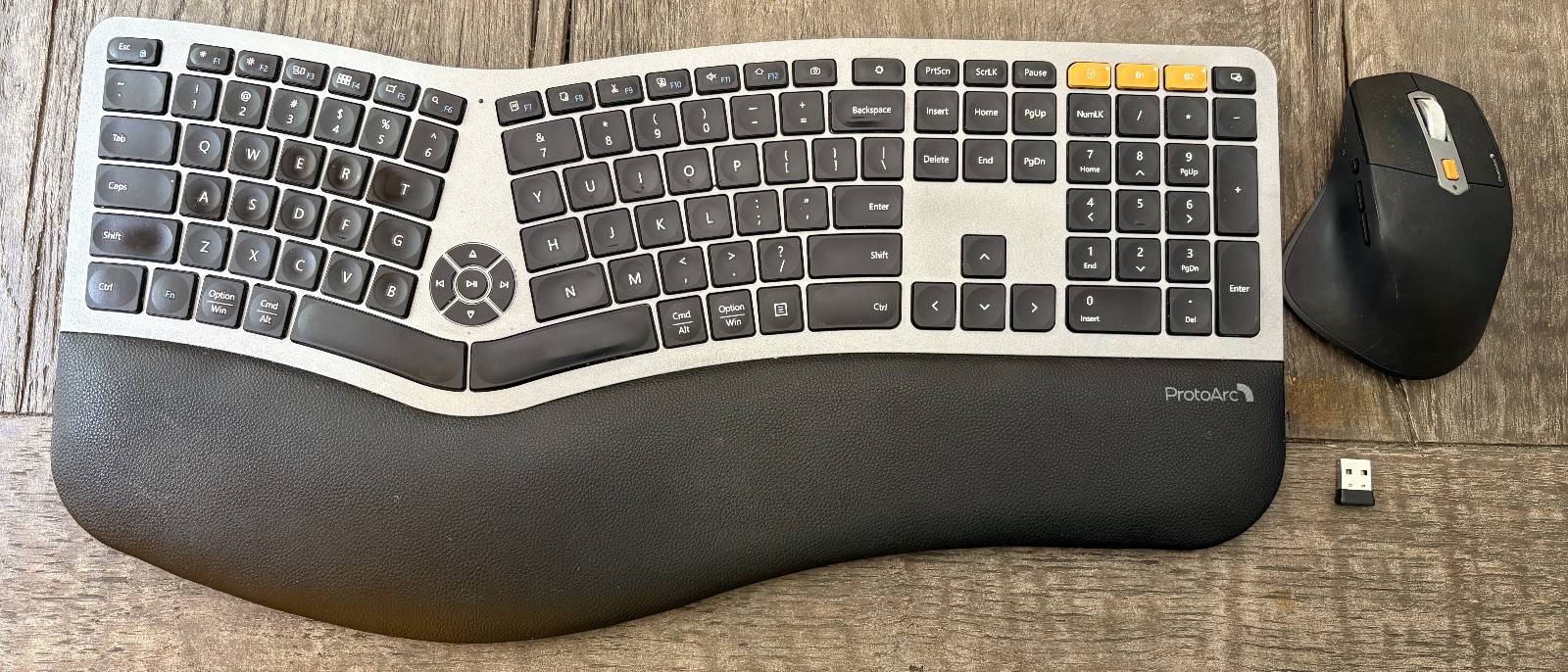 ProtoArc EKM01 Plus Ergonomic Wireless Keyboard & Mouse Combo - Bluetooth/2.4G U