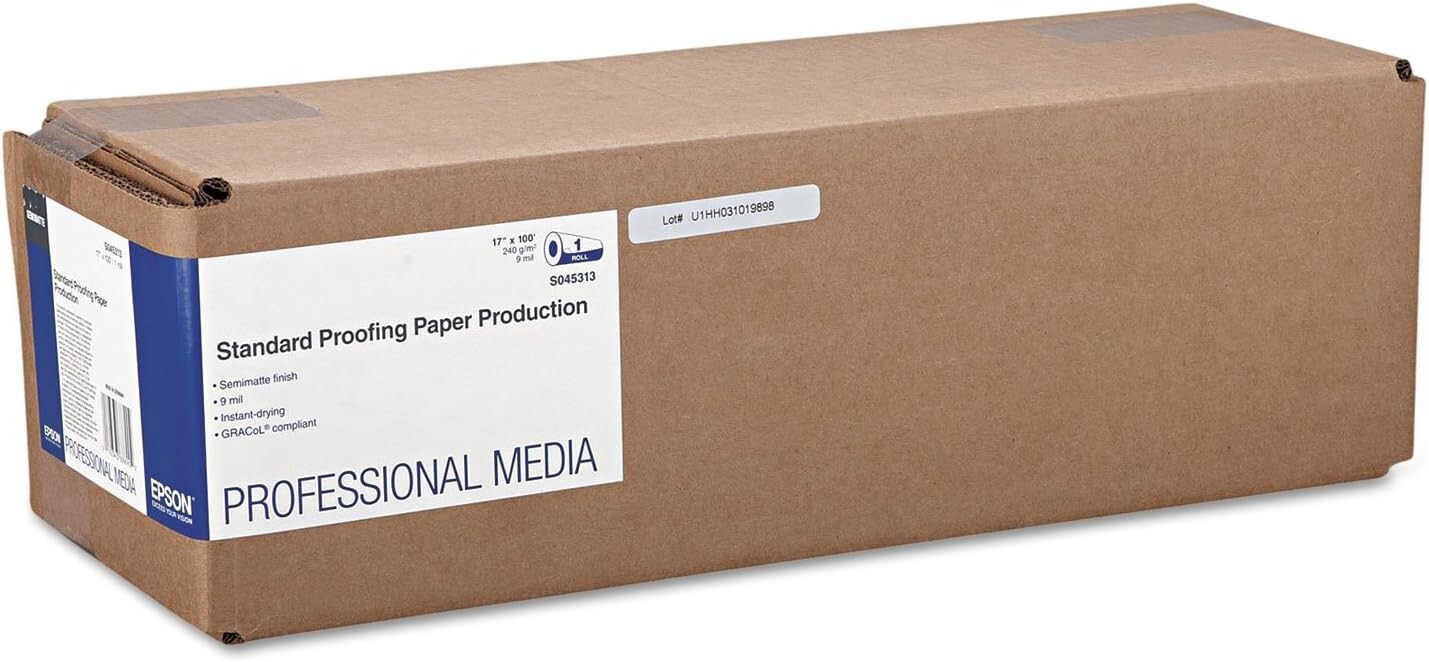 Epson Standard Proofing Paper Production, 9 Mil, 44" X 100 Ft, Semi-Matte White