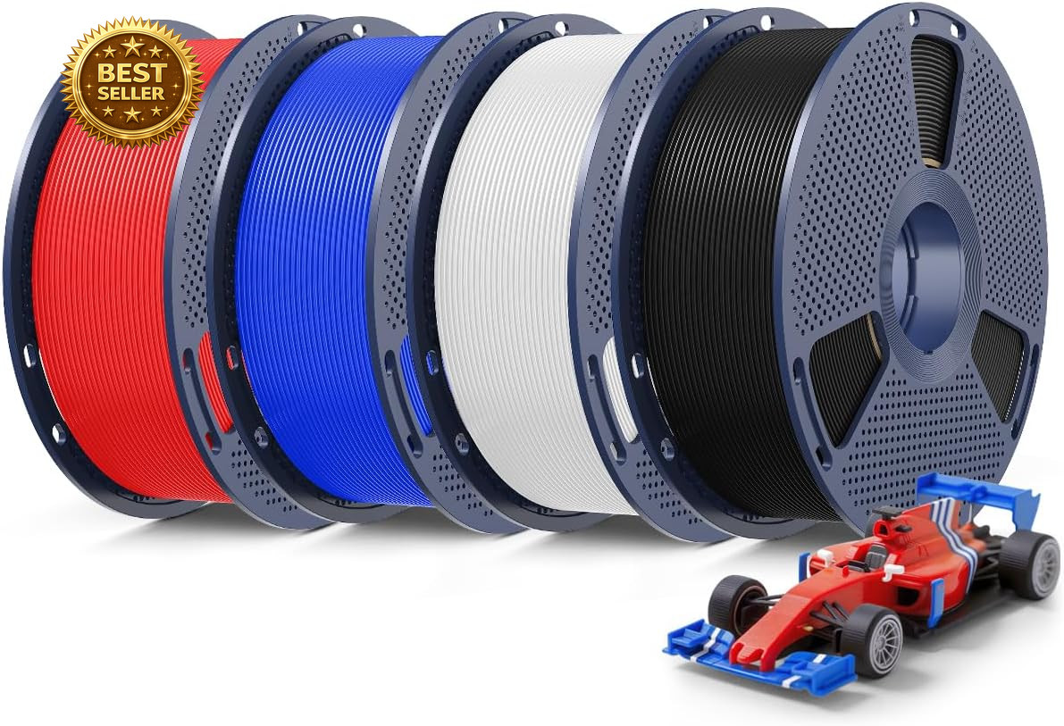 4KG PLA Plus 2.0 3D Printer Filament Bundle 1.75mm High Speed 4 Pack Colors
