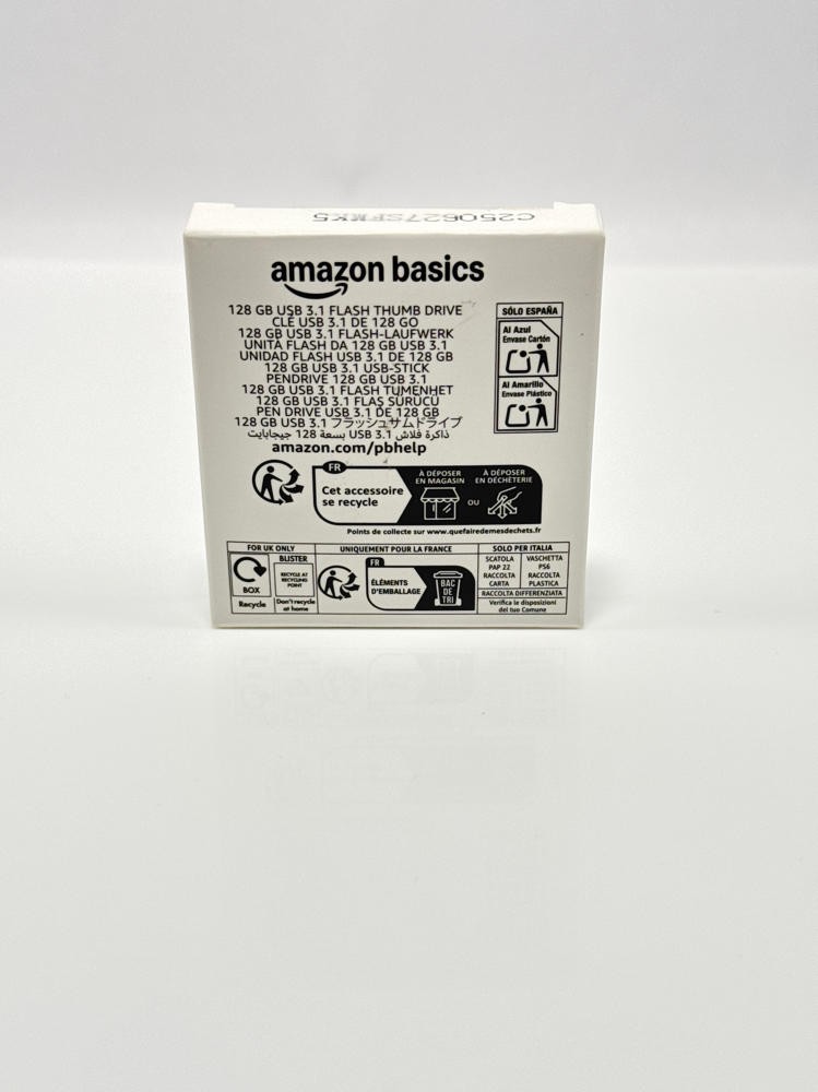 Amazon Basics 128GB USB 3.1 Flash Drive Ultra Fast Portable Storage Black