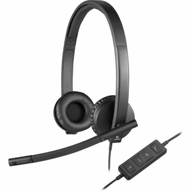 Logitech H570e USB Stereo Headset - Black (981-000574) Headphones