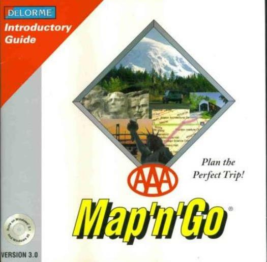 DeLorme AAA Map'n'Go 3.0 PC CD trip travel route planning highway mapping tools