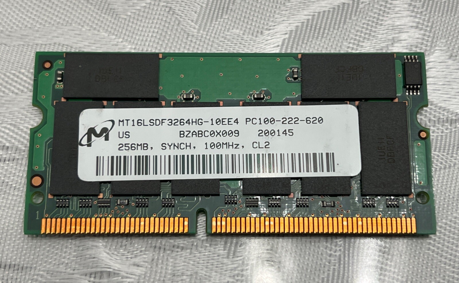 Micron SDRAM PC100 256MB Laptop Memory for P3 Pentium 3 Laptops Low Density RAM