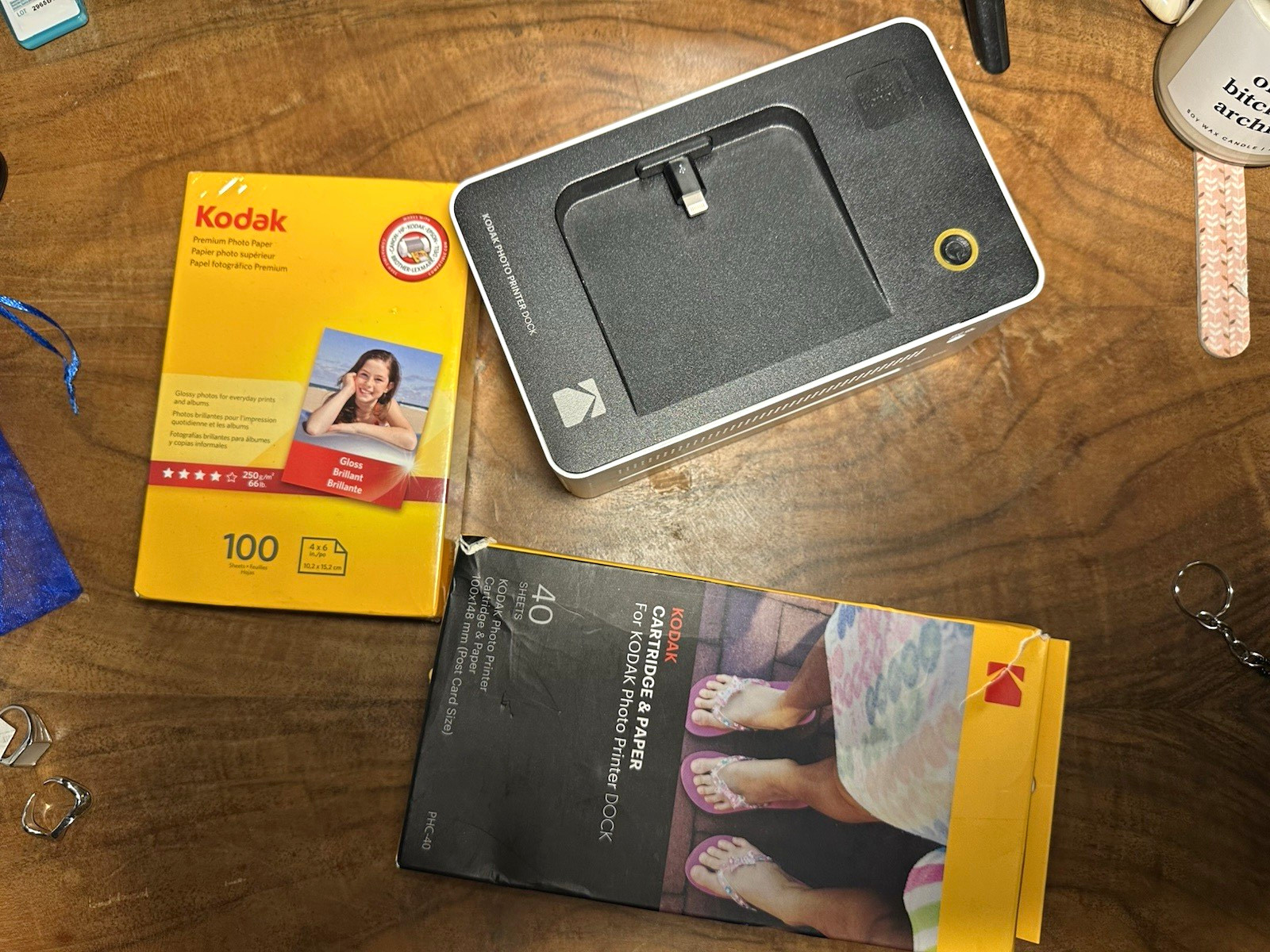 Kodak Photo Printer Dock Dye Sub 4x6 300x300 DPI w/ Adapter+Paper Bundle