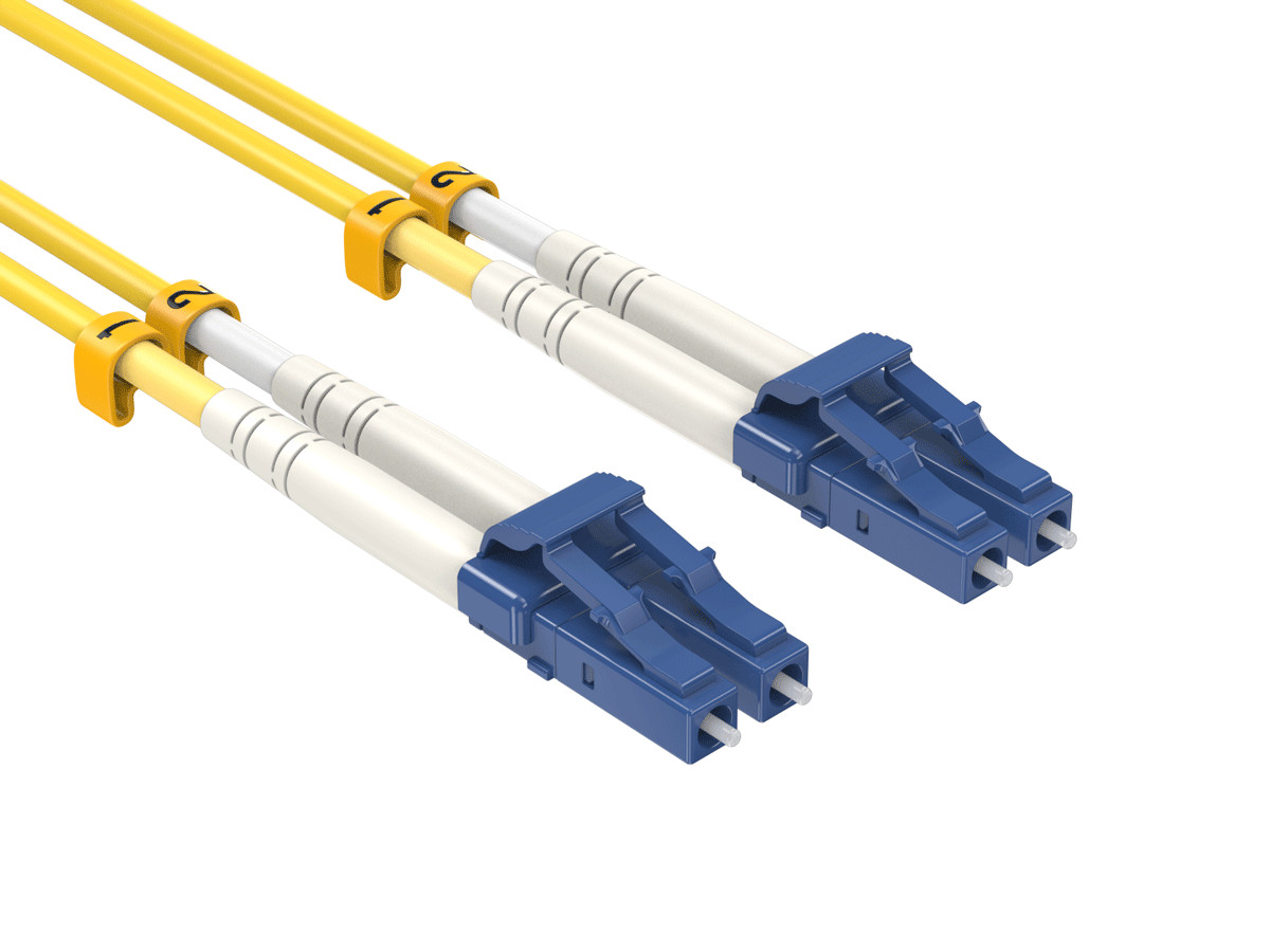 2m OS2 LC to LC UPC Duplex Corning Fiber Optic Cable SingleMode 9/125 OFNR Ra...