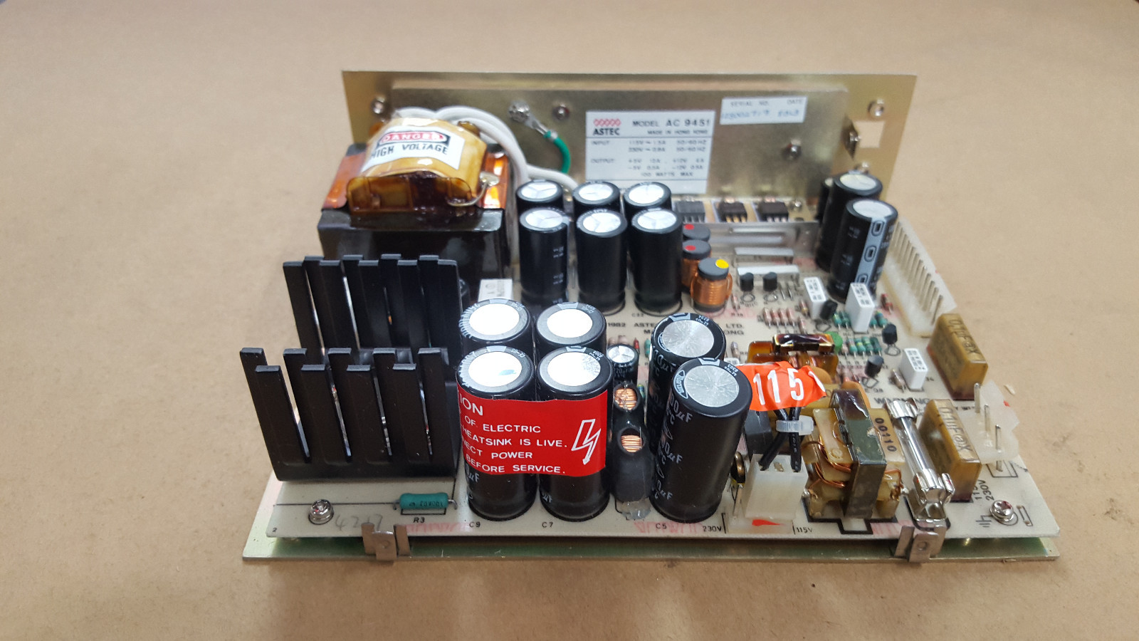1PC. MODEL AC9451 ASTEC COMPONENT POWER SUPPLY