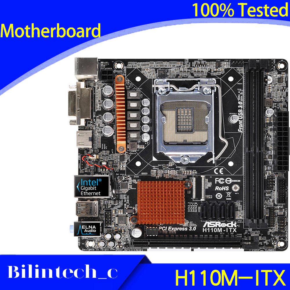 FOR ASRock H110M-ITX Mini Motherboard Supports 6/7th Generation 1151PIN DDR4 32G