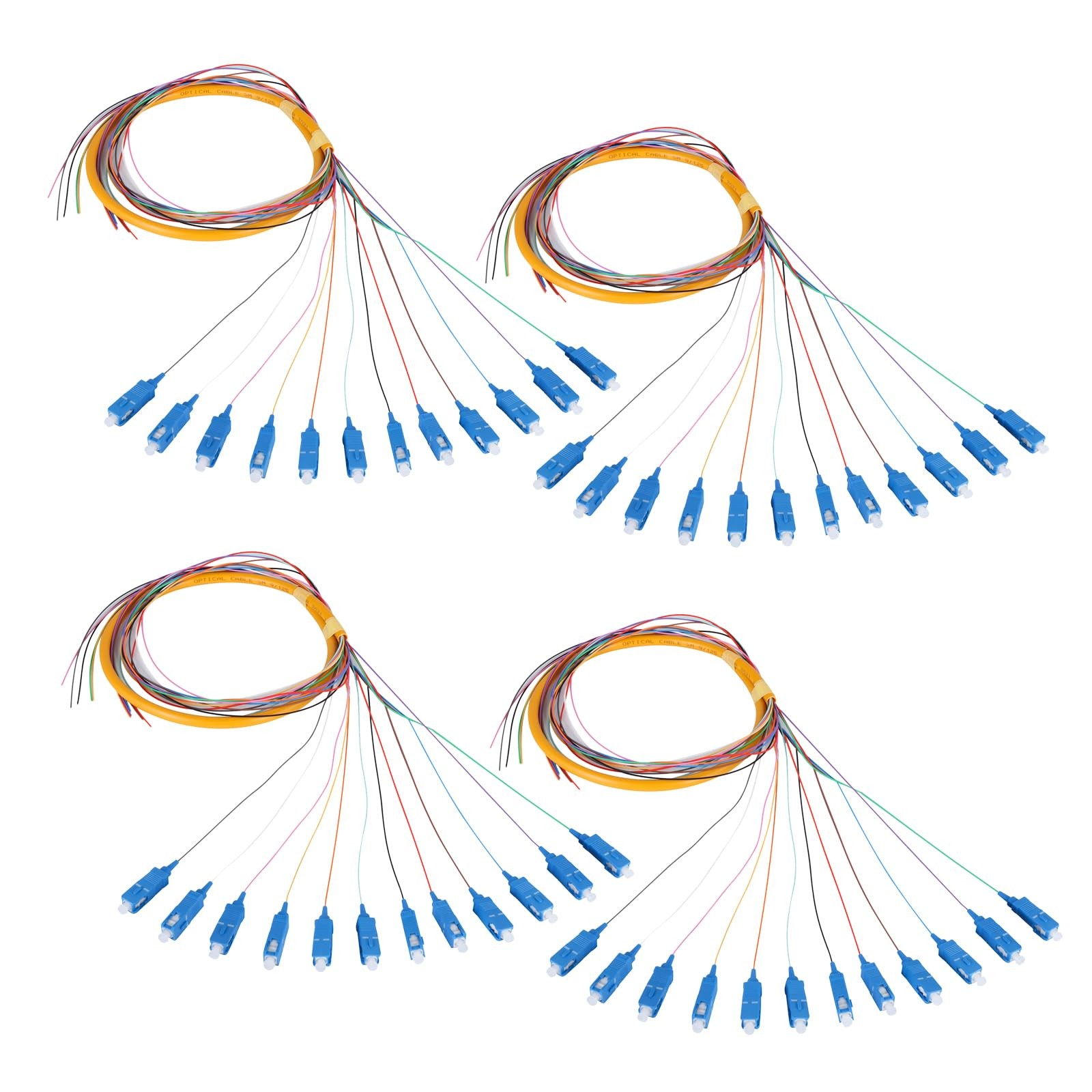 4 PCS 12Strand SC/UPC Singlemode Fiber Optic Pigtail 9/125um 1.2m FTTH