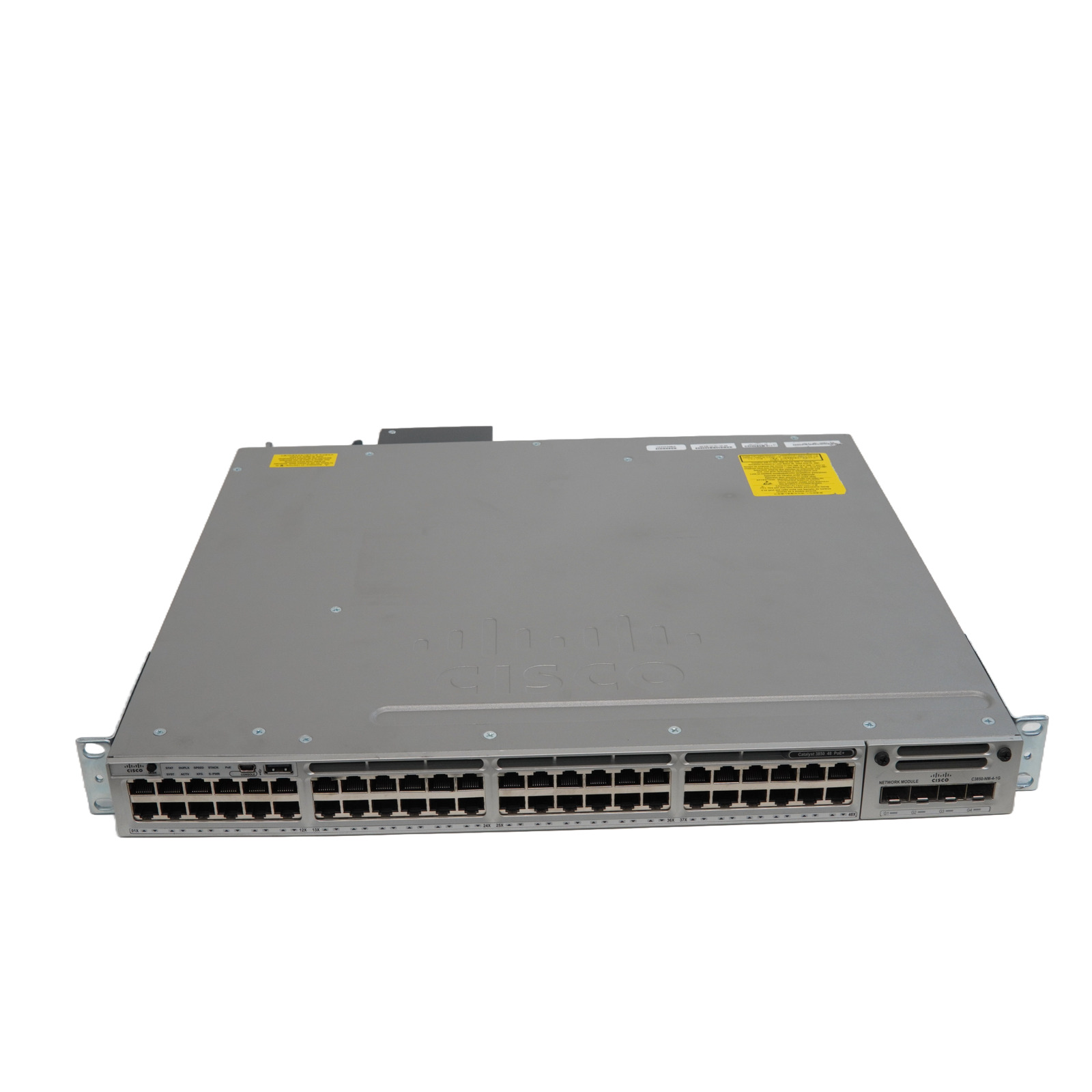 Cisco Catalyst 3850 48 PoE+ Gigabit Switch WS-C3850-48-F-E w/ C3850-NM-4-1G