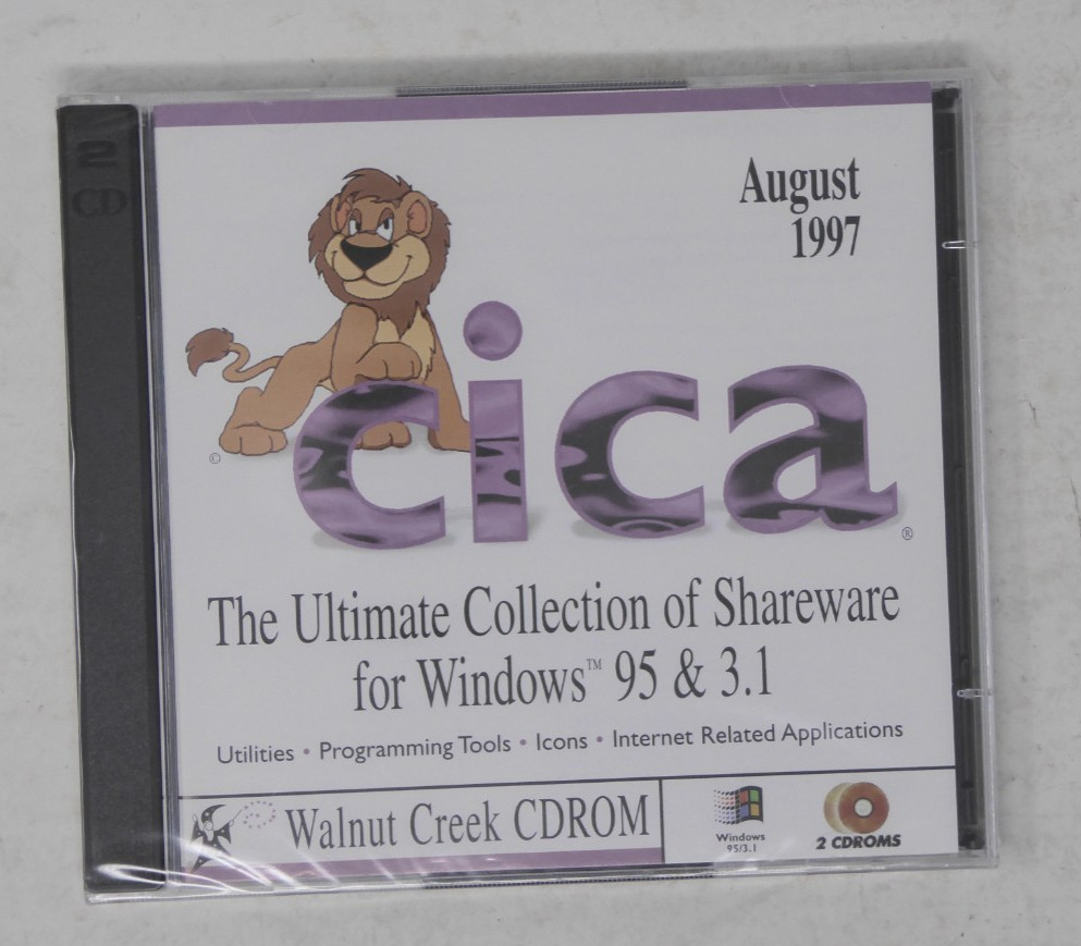 Cica Ultimate Collection of Shareware Windows 95 / 3.1 (CD-ROM, Aug 1997) NEW