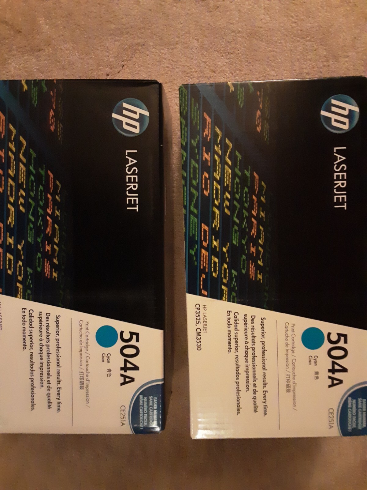 HP CE251A 504A Cyan Toner Cartridge For LaserJet CP3525, LaserJet CM3530