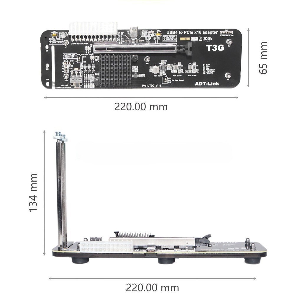 ADT UT3G for NUC ITX STX Notebook PC Graphics Card External USB 4.0 to PCIe X16
