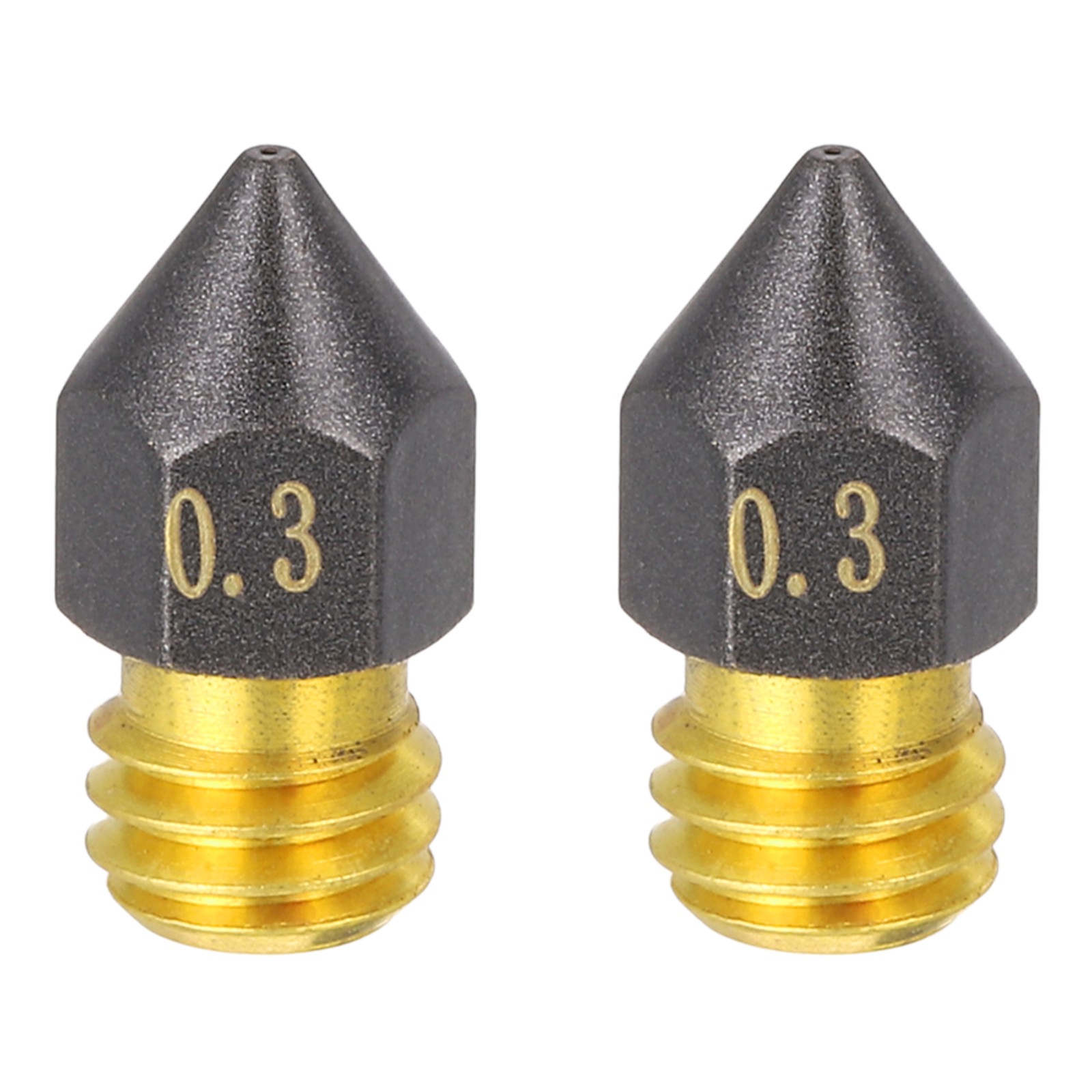 2Pcs 0.3mm MK8 Brass PTFE Nozzles M6 Thread 3D Printer Nozzle Accessories