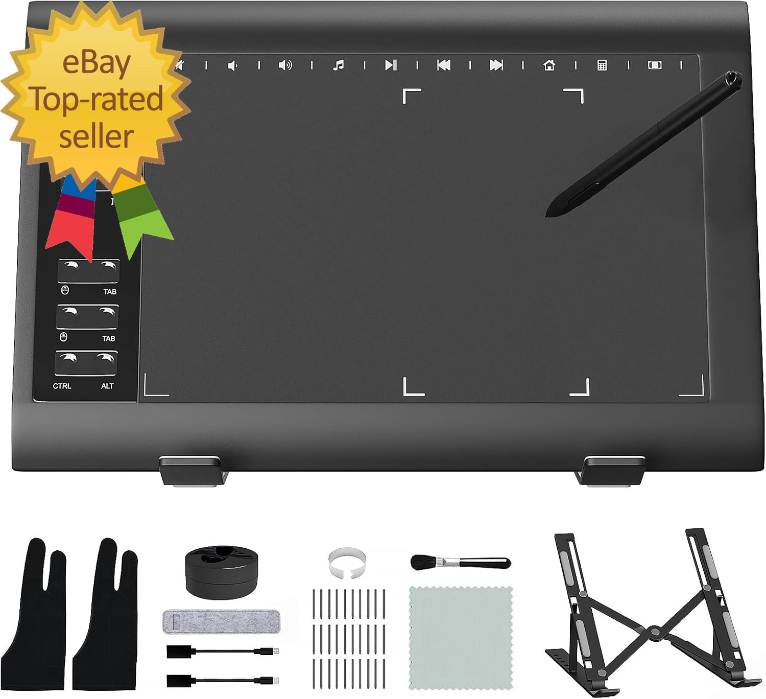 Graphic Drawing Tablet, Digital Sketch,Design for PC and Computer/Pad-12 Hot Key