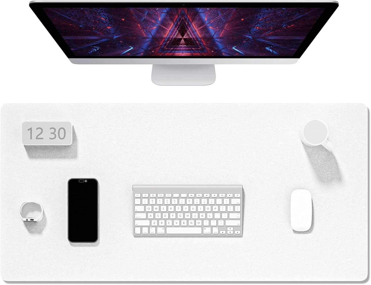 Felt Desk Mat, Minimalist Large Mouse Pad XXL 35.5 x 15.7 in, Desk Matt for Desk
