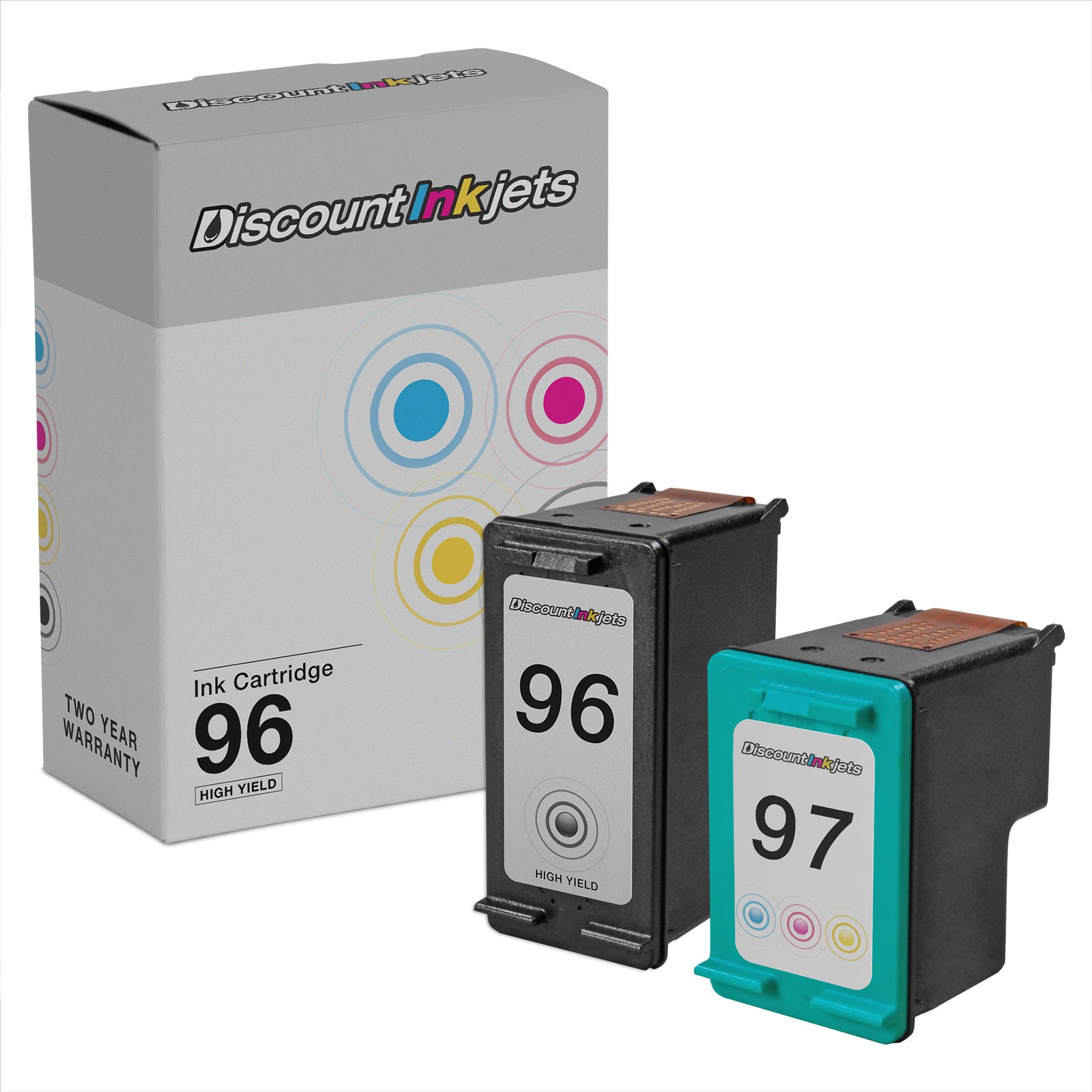 2PK DI Ink Replacement for HP 96 (1xblk) & HP 97 (1xColor) for 8750gp 8750x 8753
