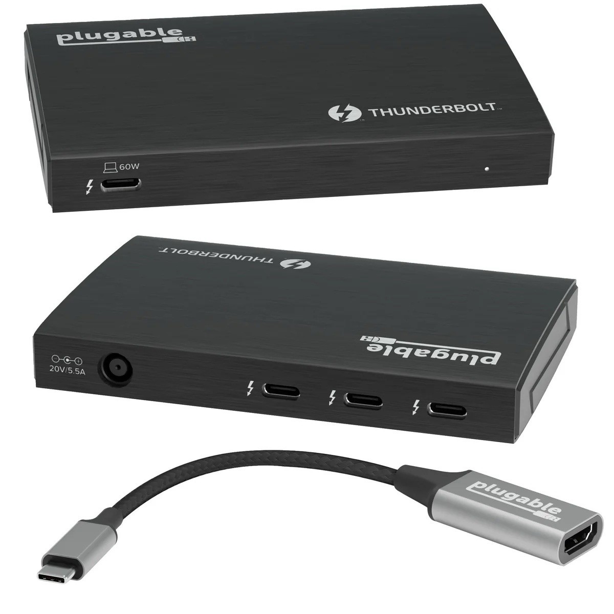 Plugable Thunderbolt 4 and USB4 Hub USB-C Charger *Brand New Factory Sealed*