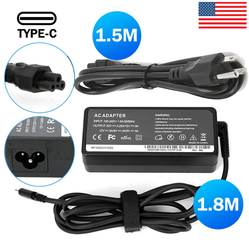 65W USB-C Type-C PD Fast Charger AC Adapter Laptop Charger Universal PowerSupply
