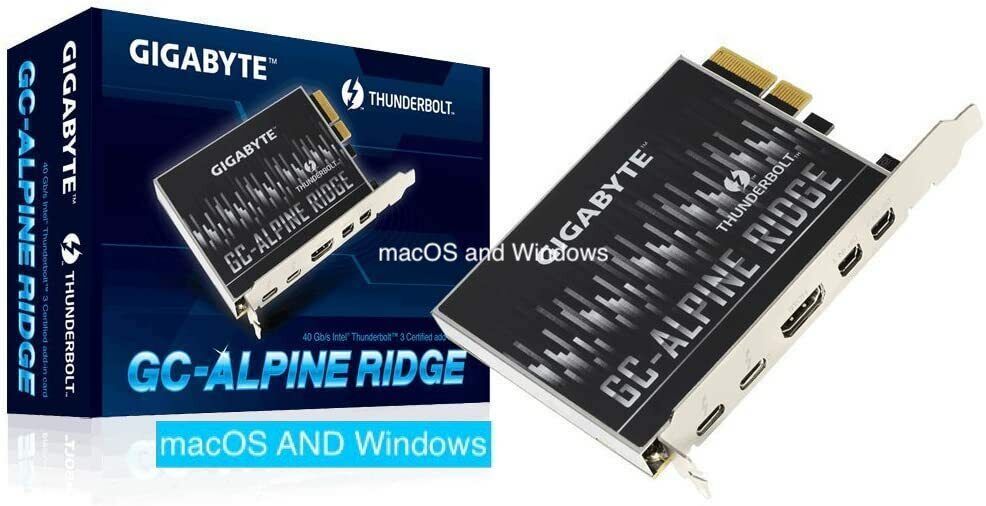 Gigabyte GC-Alpine Ridge Thunderbolt 3 USB-C flashed Apple Mac Pro Boot Screen