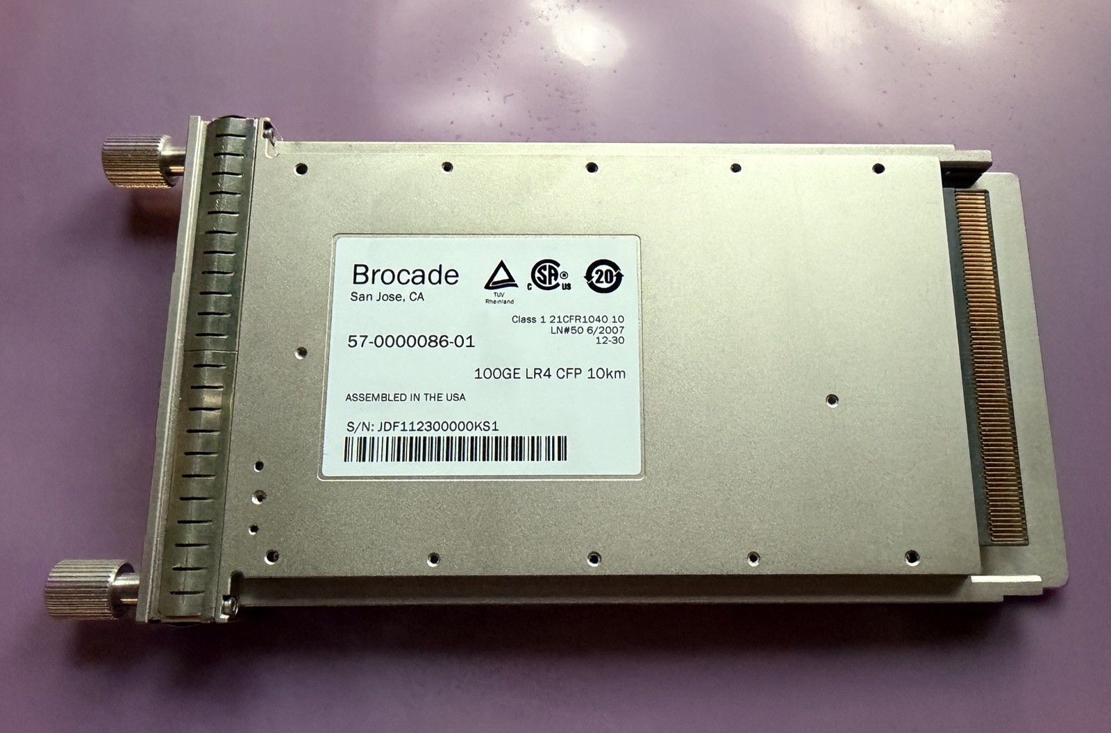 Brocade 100GE LR4 CFP 10km Transceiver Module 57-0000086-01