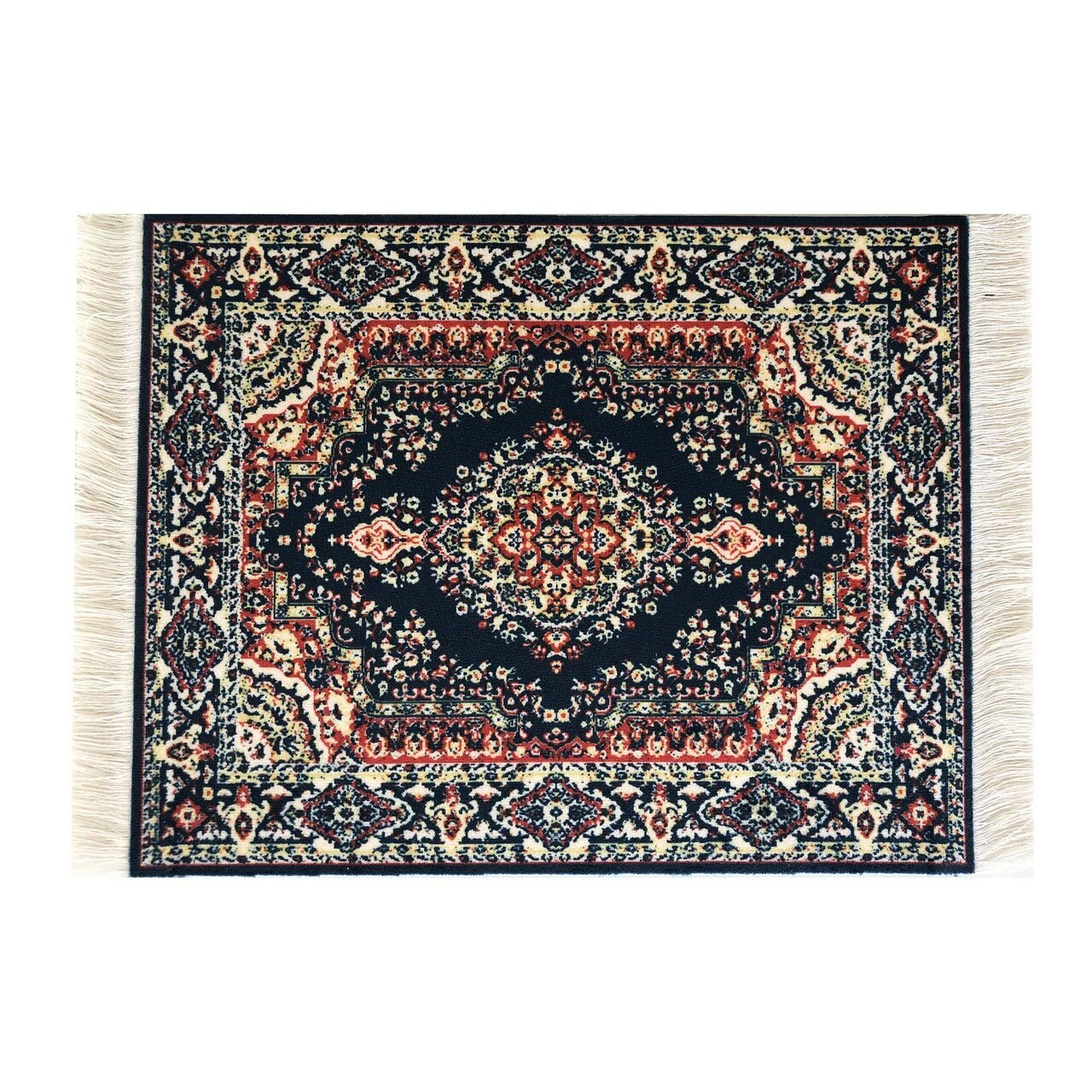 Beautiful Oriental Rug Style Mousepad, Navy Miniature Carpet Computer Blue