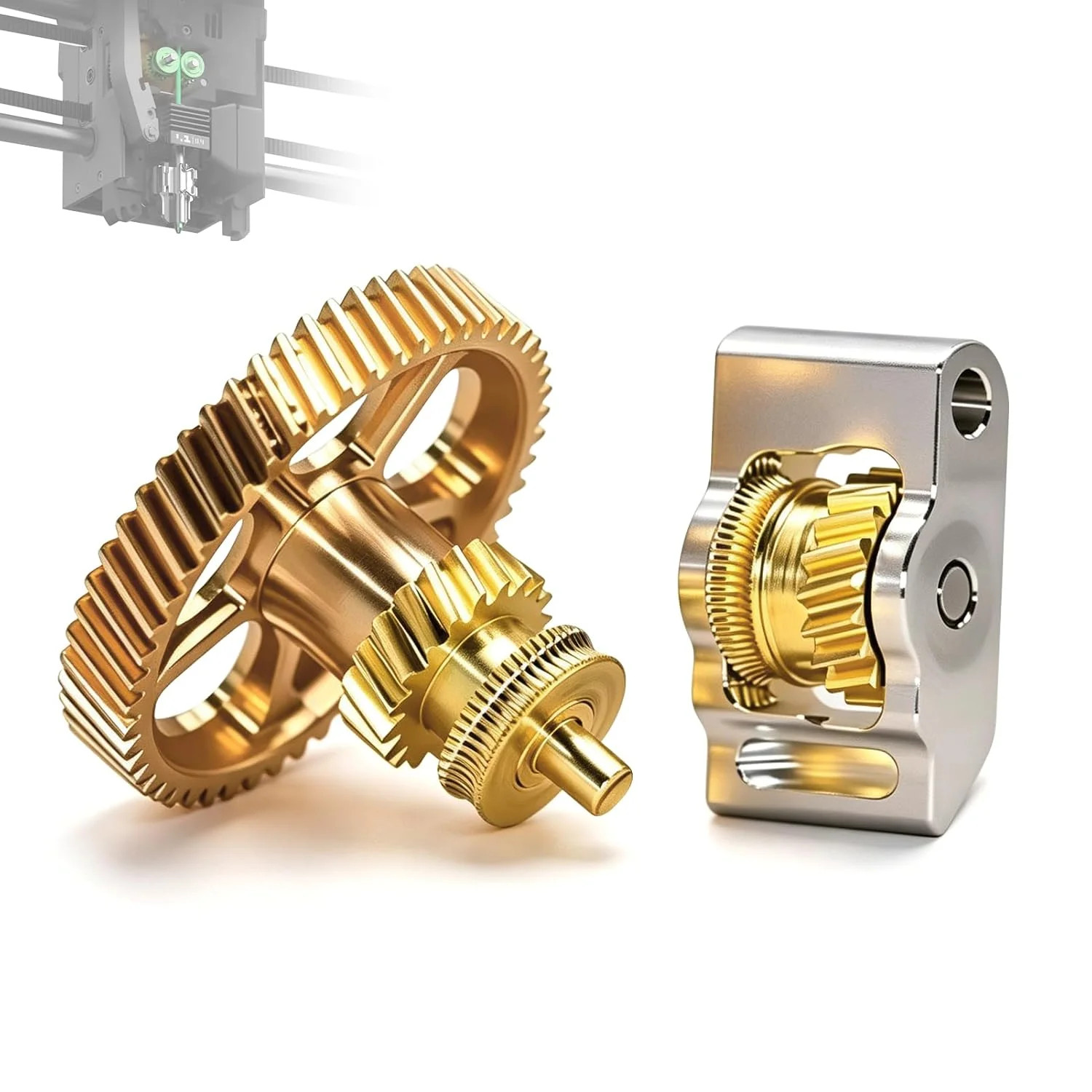 Upgraded Extruder Brass Gear for Bambu Lab P2S 3D Printer,Golden RNC Nano-Coated