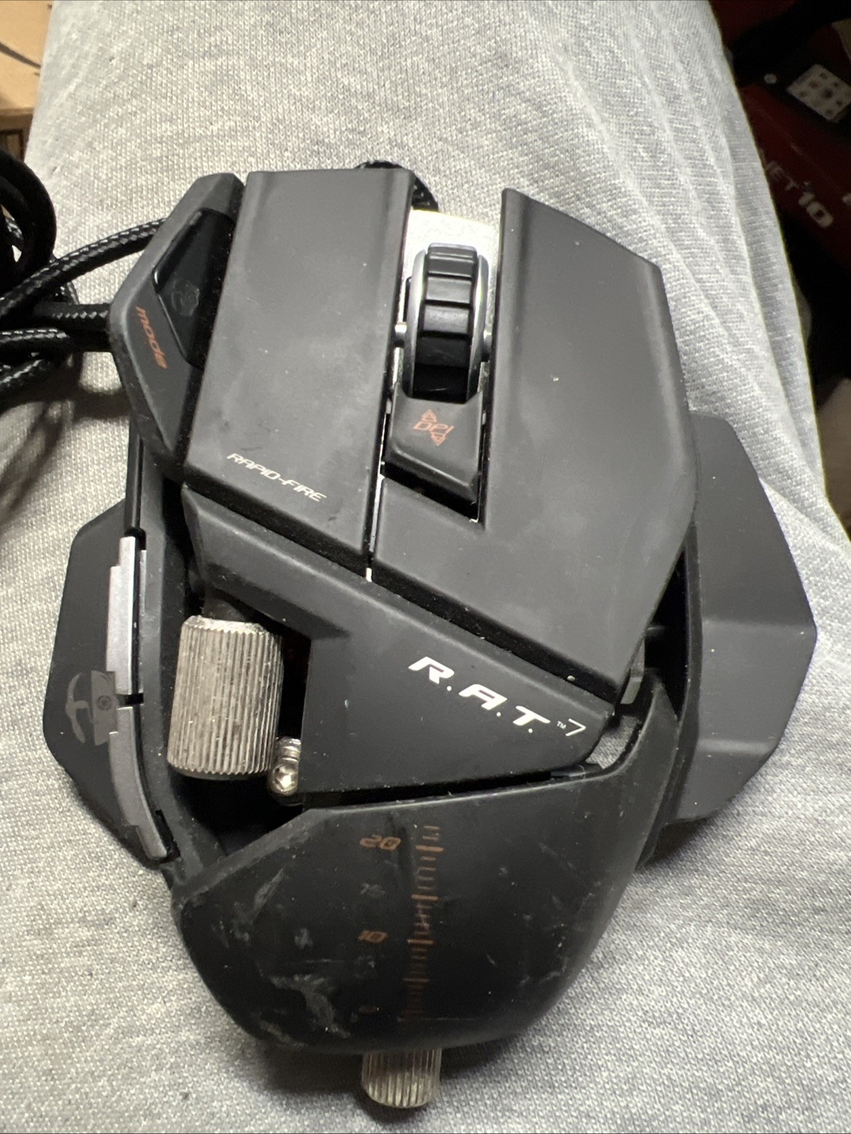 Cyborg R.A.T. 7 43708 Black Silver Wired Gaming Mouse. Working Good. 