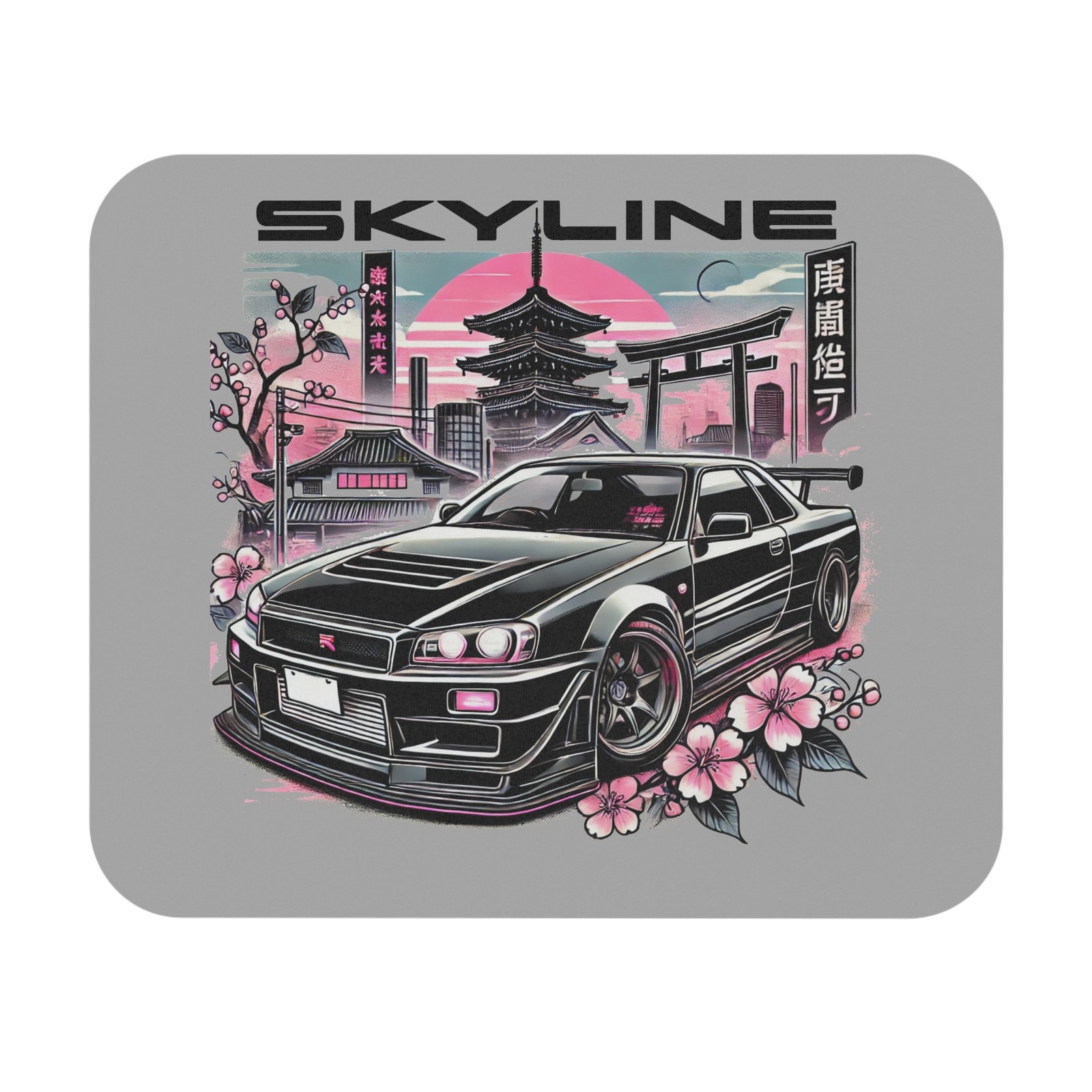 Skyline R34 GT-R Mouse Pad JDM Drift Car Japanese Cherry Blossom Desk Mat