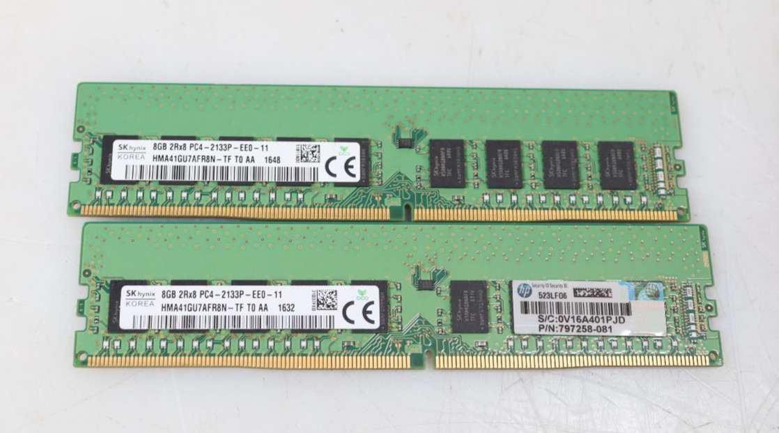 Lot 2x 8GB (16GB) SK Hynix HMA41GU7AFR8N-TF 2133MHz DDR4 UDIMM Memory
