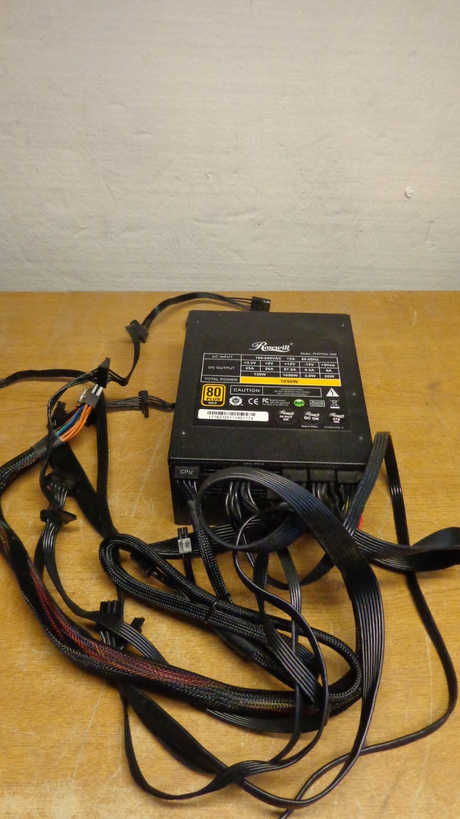 Rosewill PHOTON1050 PHOTON-1050 Full Modular Power Supply and cables
